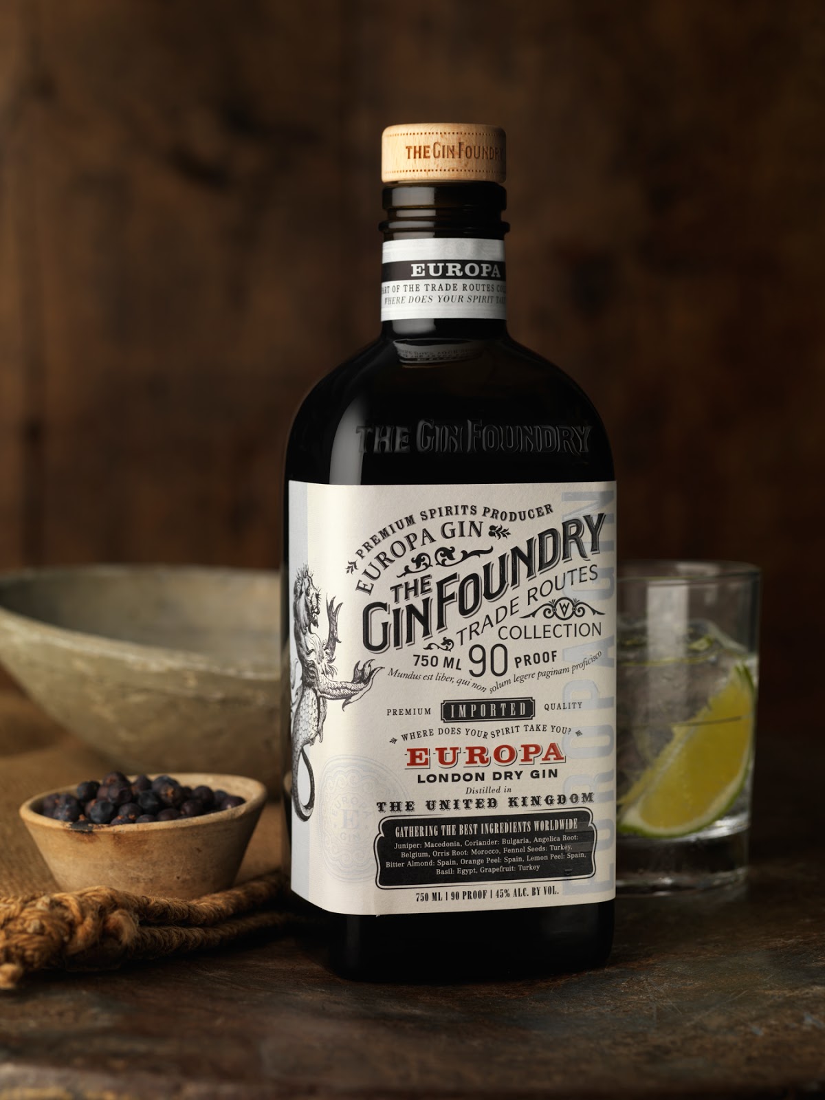 The Gin Foundry Trade Routes Collection Europa Gin Packaging Of The