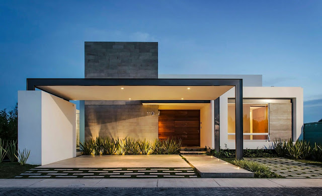 Modern one story house exterior