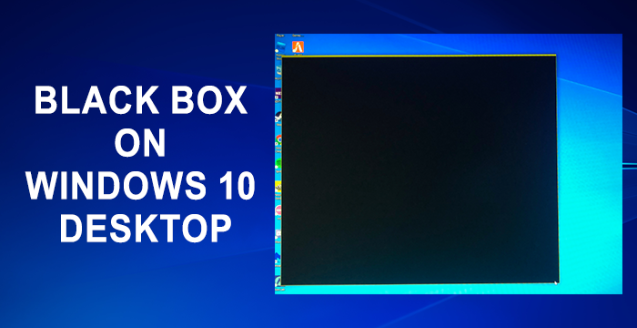Caja negra en el escritorio de Windows 10