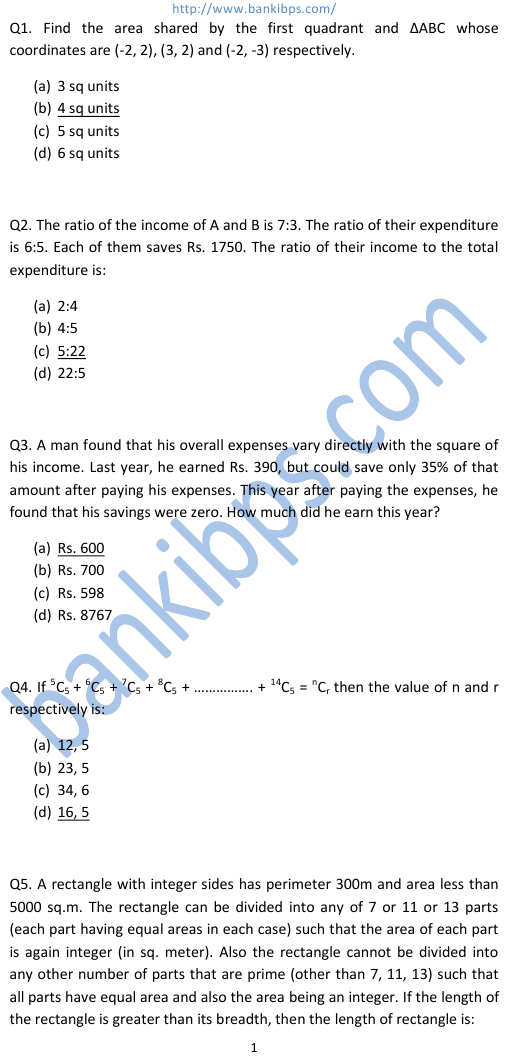 Quick Maths Questions For Aptitude Test