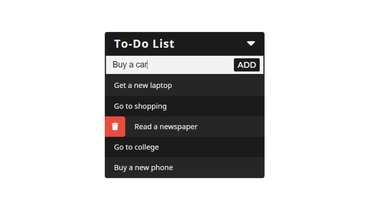 Minimal To-Do List using HTML CSS & jQuery