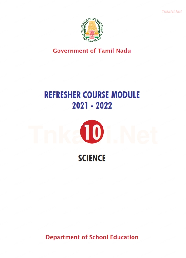 10th Refresher Course Module 2021 2022 Science E/M Tnkalvi