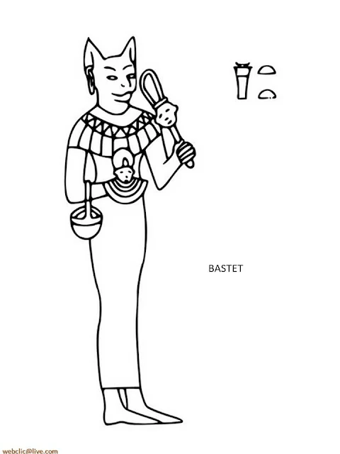 Bastet Deuses do Egito Antigo para Colorir