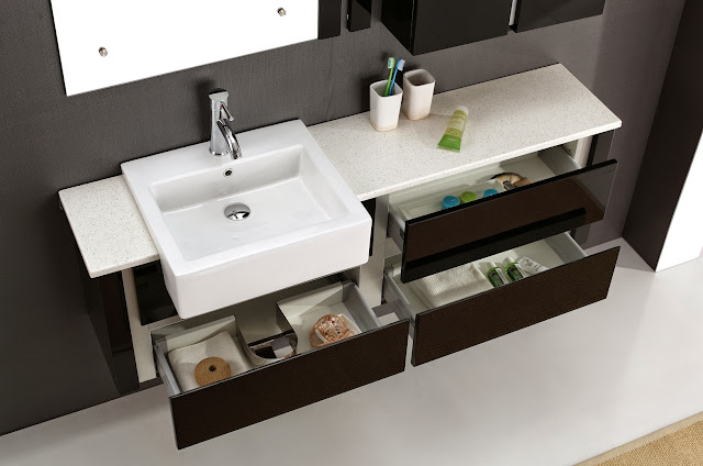 Napola 1500mm Black Vanity With Soft Closing Drawers