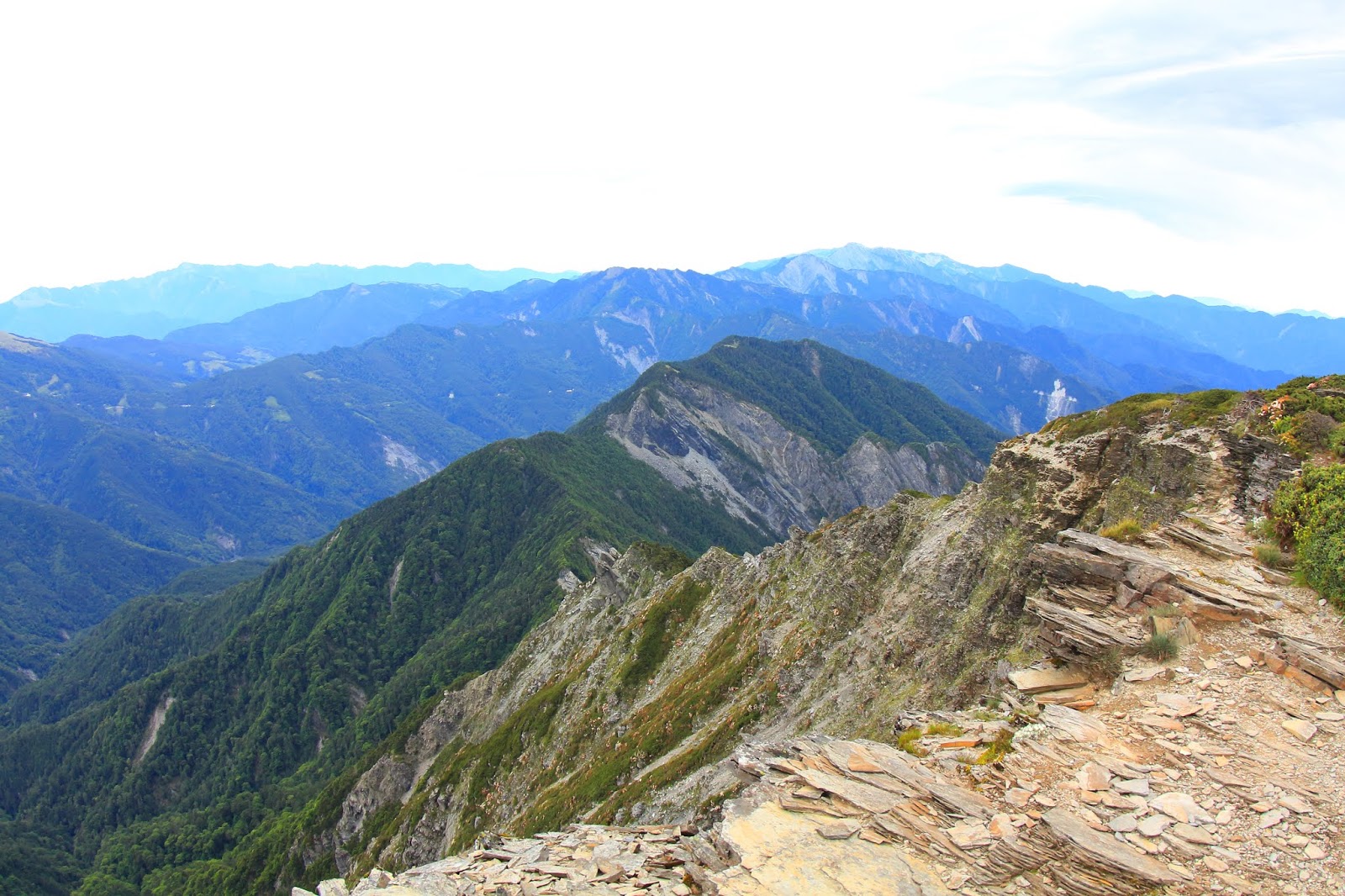 奇萊北峰頂望向奇萊北壁以及屏風山