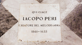 The tomb of Jacopo Peri in the Church of Santa Maria Novella in Florence