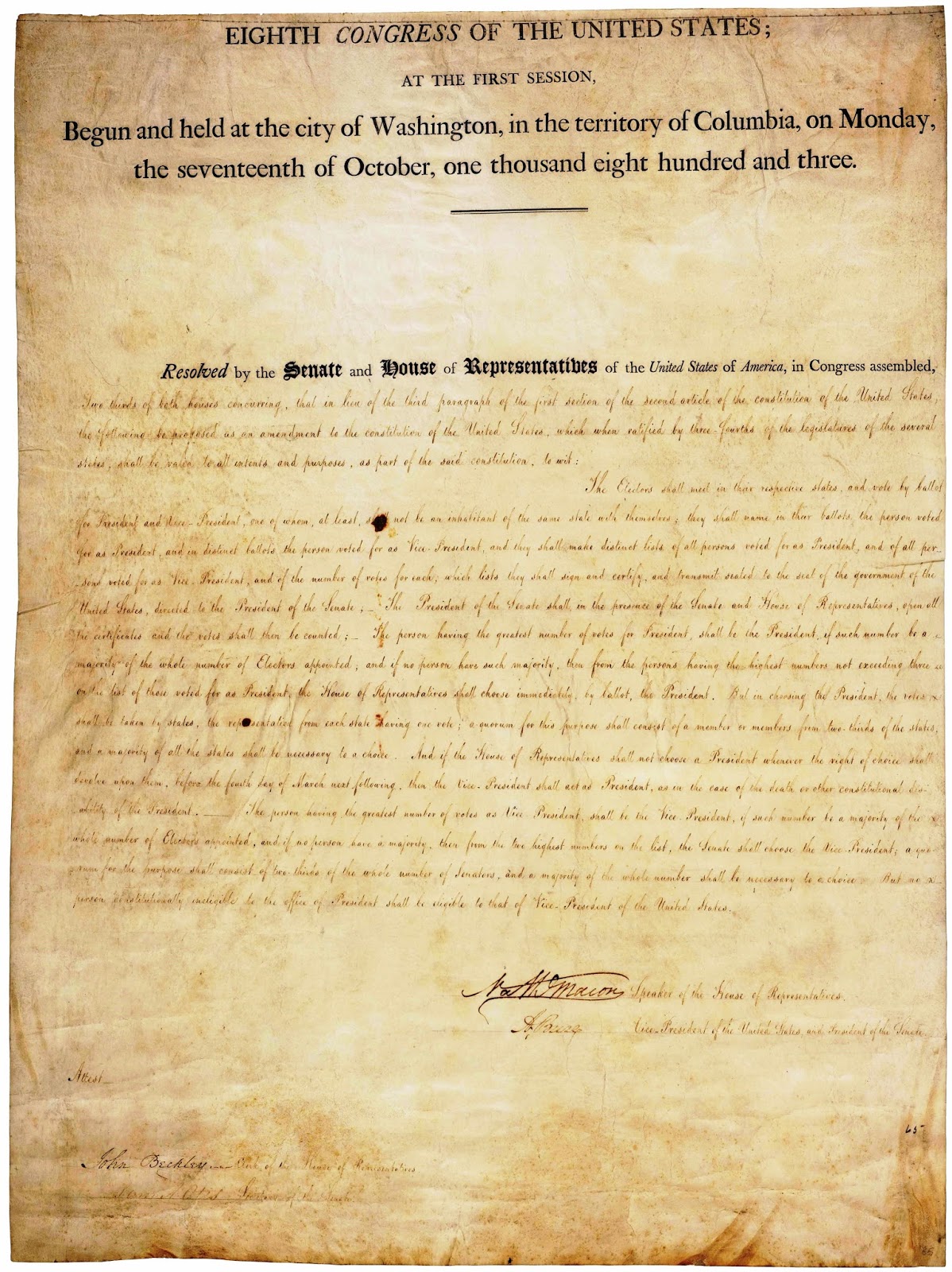 12th Amendment Online article Webquest (Twelfth Amendment)