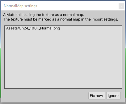 Popup for fixing the normal map