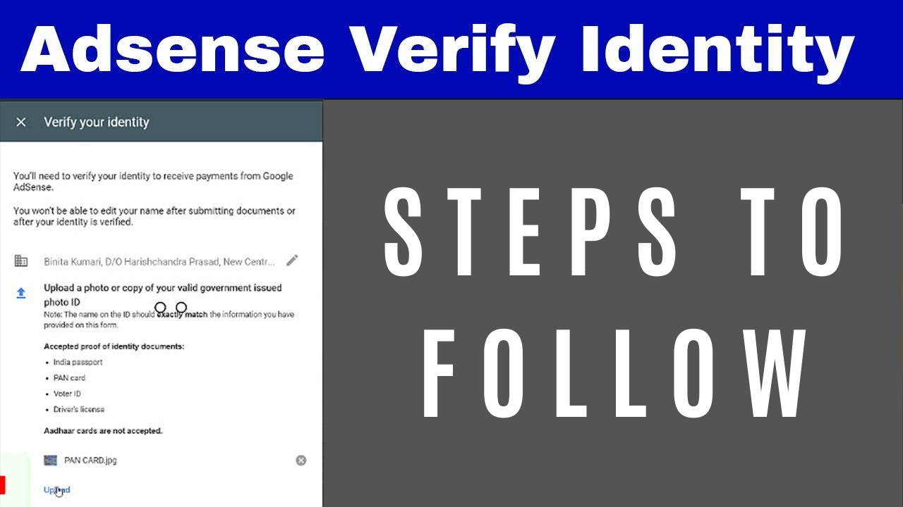 Adsense Identity Verification