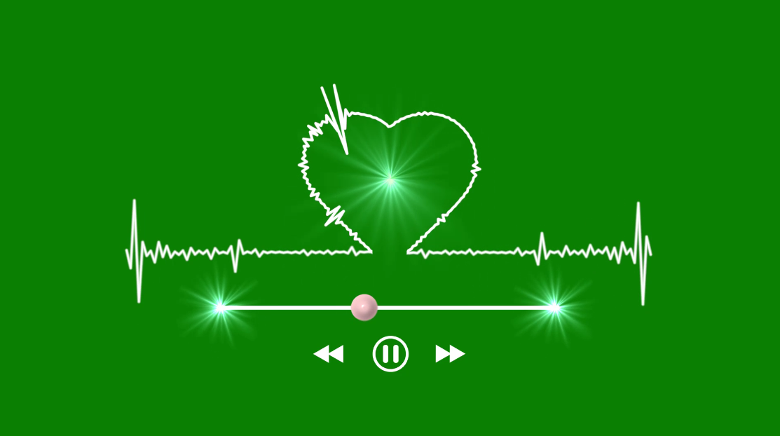New green screen heart bit love audio spectrum free video footage | Heart bit audio spectrum