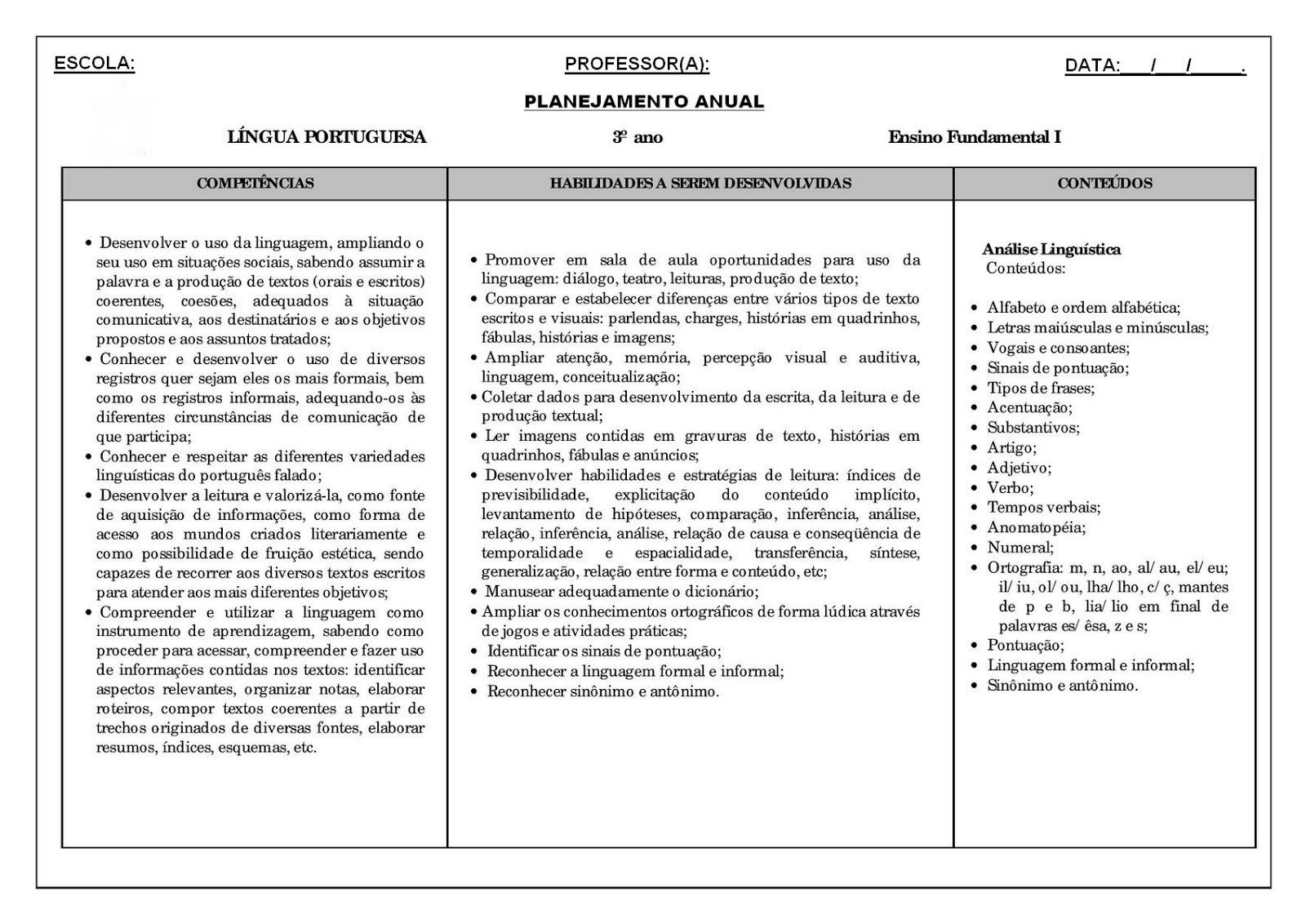 Exemplo De Estratégia Atividades De Psicopedagoga Para 3 Ano Ef