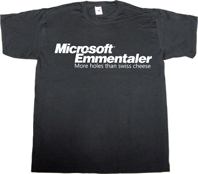 microsoft crap swiss cheese back door t-shirt ephemeral-t-shirts