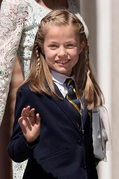 King Felipe VI of Spain, Queen Letizia of Spain, King Juan Carlos of Spain, Queen Sofia of Spain and Princess Leonor of Spain and Princess Sofia of Spain 