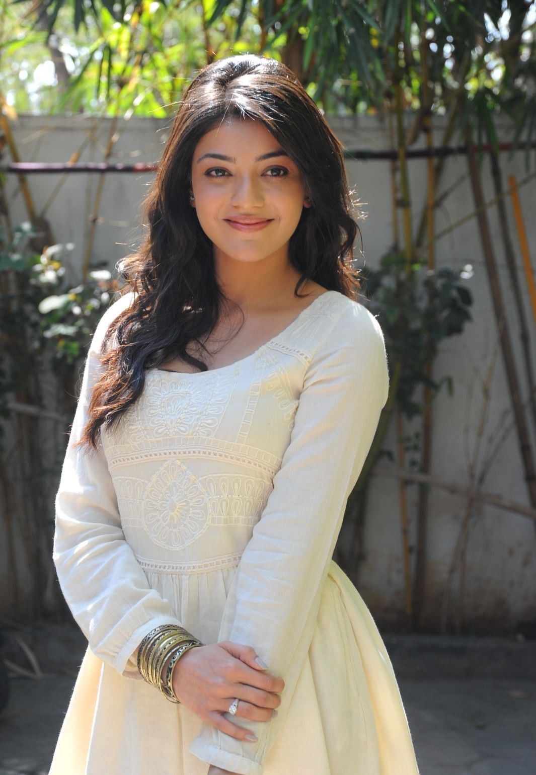 High Quality Bollywood Celebrity Pictures Kajal Agarwal Looks Beautiful And Sexy In White Dress