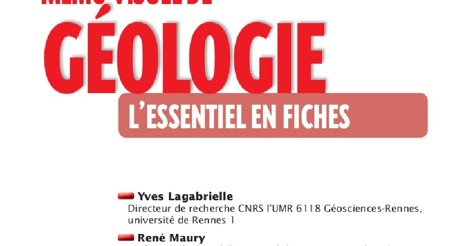 Mémo visuel de géologie