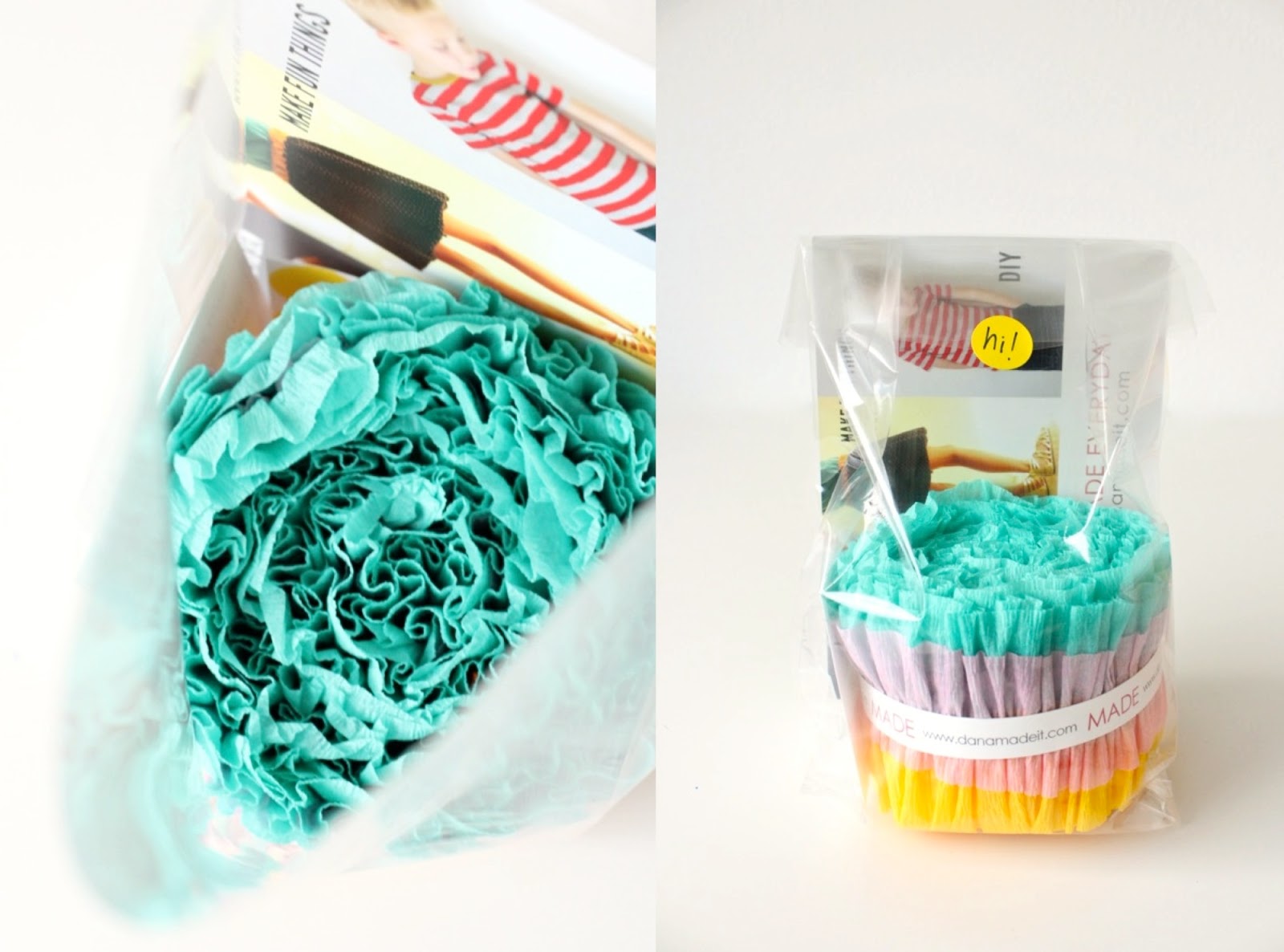 ruffled streamers gift bags MADE EVERYDAY