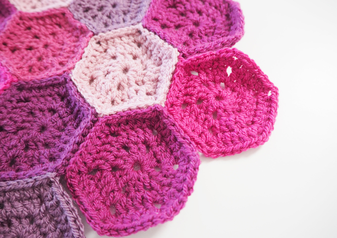 Crochet | Granny Hexagon Blanket ft. Plum Ombre Yarn Bundle from Bella Coco store