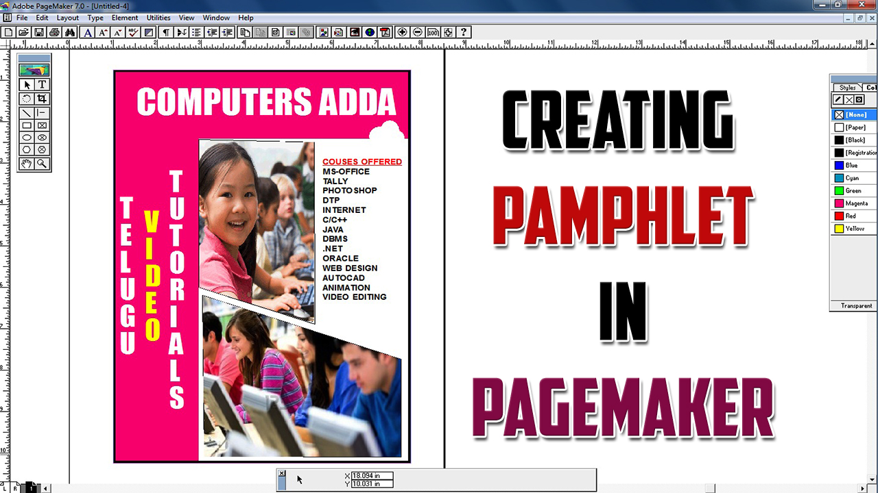 Creating Pamphlet in Page Maker (Model1)(Project5) Computersadda