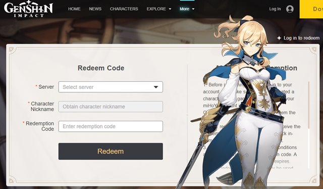 Kode Redeem Genshin Impact Maret 2021 Alhidamart Info Teknologi Dan Entertaiment