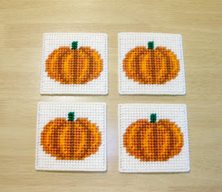 Handmade Pumpkin Beverage Coasters