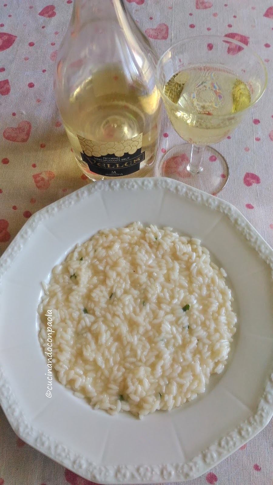 Risotto al Pecorino Spumante Brut Vellus Margiotta Vini Ricetta ed