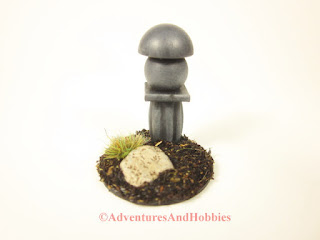 Miniature 25-28mm scale carved stone shrine T1559 - front view.