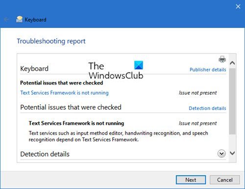 Dépannage du clavier dans Windows 10