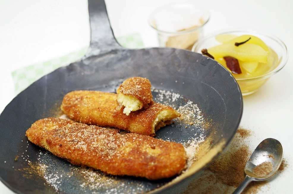 stuttgartcooking: Grieß-Schnitten mit Apfel-Kompott