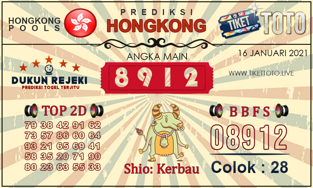 Prediksi Togel HONGKONG TIKETTOTO 16 JANUARI 2021