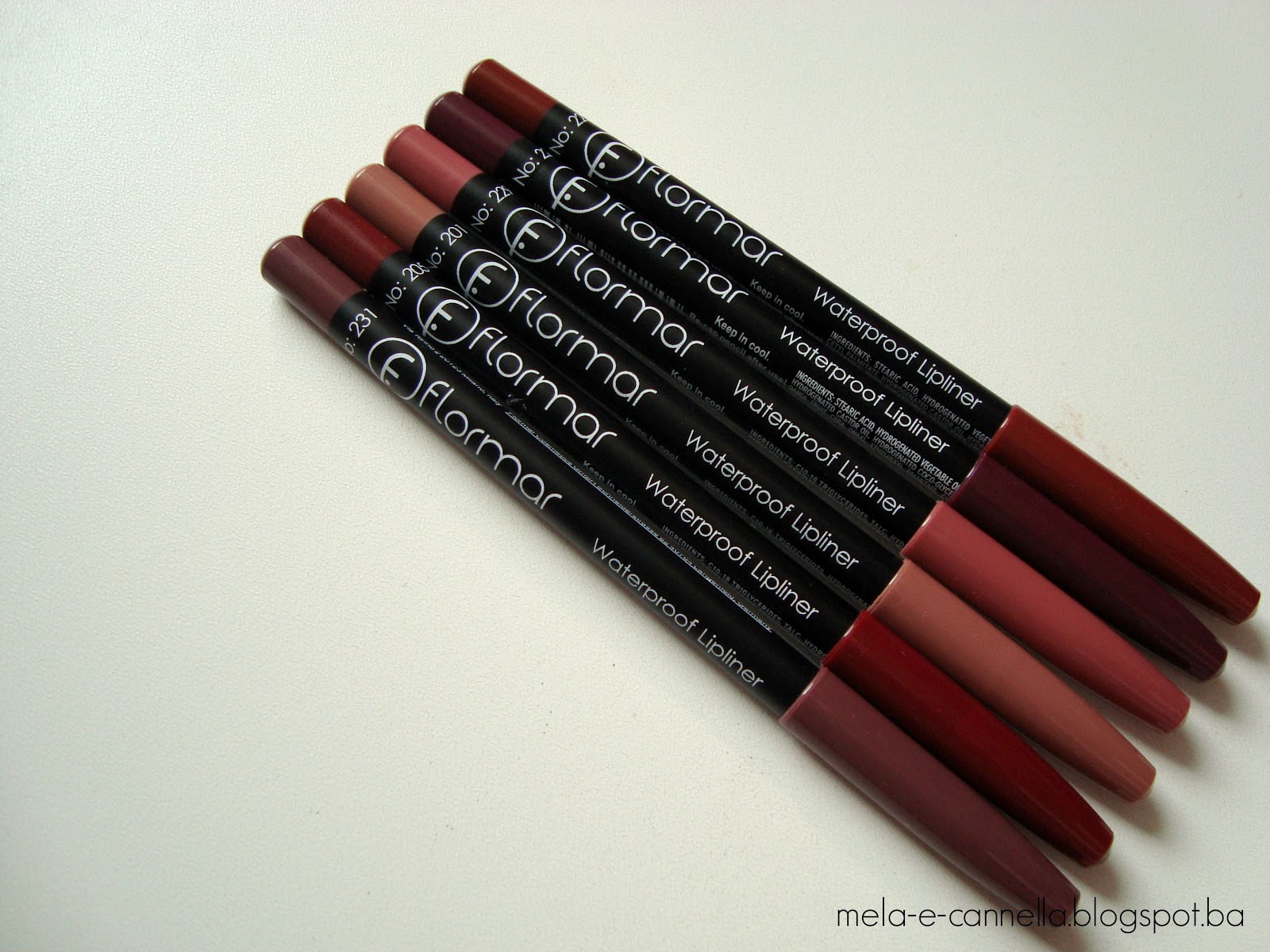 melaecannella Flormar Lip Pencil 231 229 201 222 205