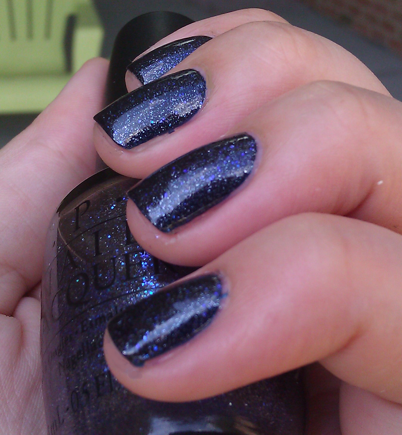 Polish or Perish Smoky & Sultry Blue OPI Midnight Blue Glitter