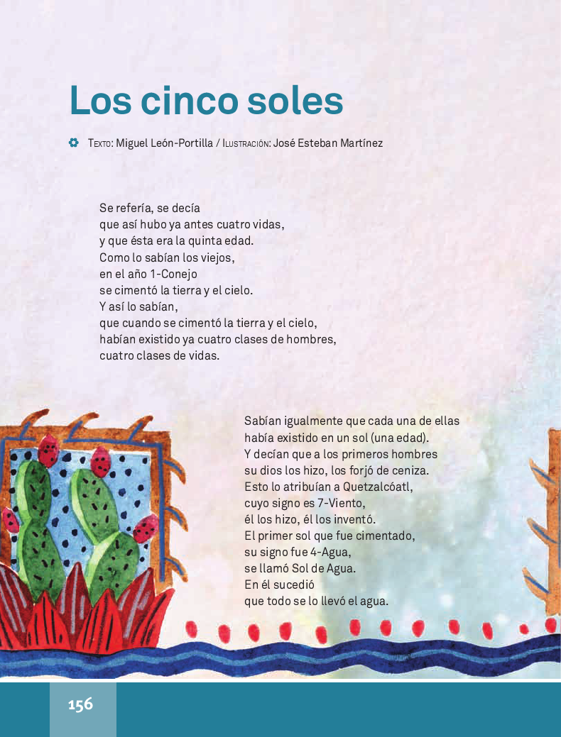 Los cinco soles - Español Lecturas 4to 2014-2015