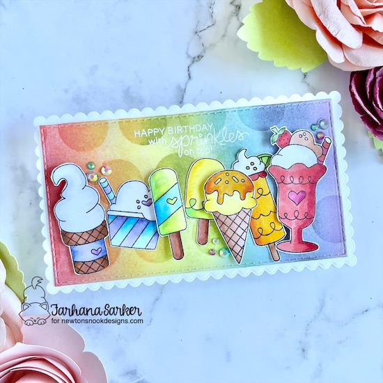 Ice cream birthday card by Farhana Sarker | Summer Scoops Stamp Set by Newton's Nook Designs #newtonsnook #handmade