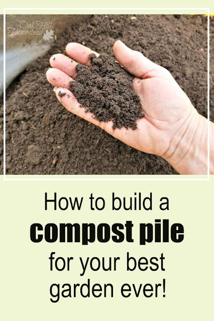 A woman's hand full of rich, dark compost. Text: "How to start composting for your best garden ever."
