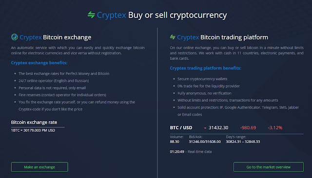 موقع لبيع وشراء البيتكوين cryptex والعملات المشفرة Cryptex