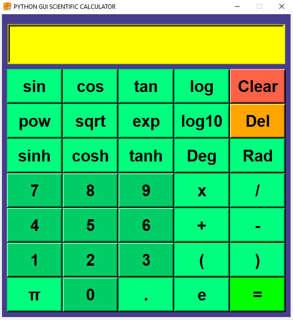 SCIENTIFIC CALCULATOR USING PYTHON