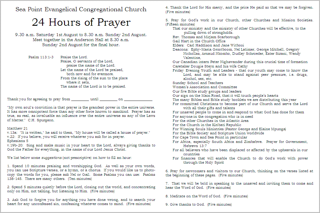 Urban Ministry Live And Unplugged 24 Hours Of Prayer
