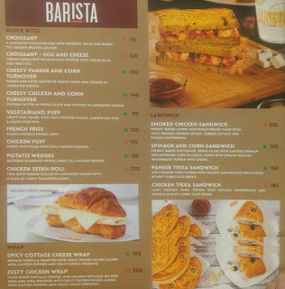 Barista Coffee Shop Menu - Guntur