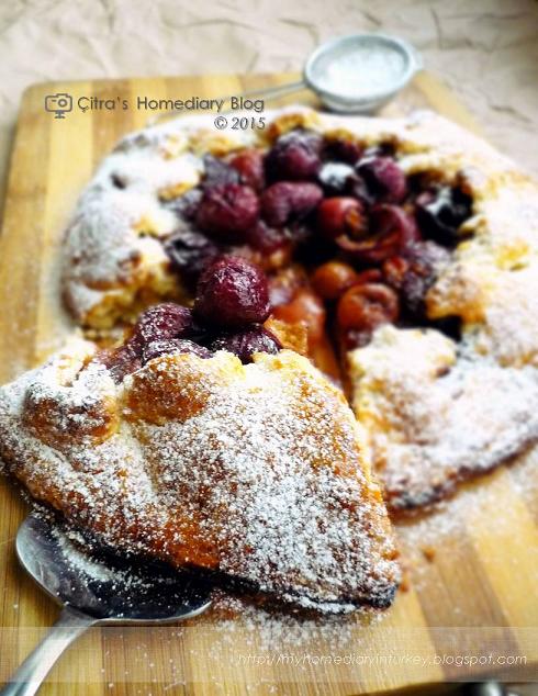 Cherry Galette | Çitra's Home Diary. #cherrygalette #galetterecipe #cherryrecipe #inseason #pierecipe #cherrypie #dessert #summerbaking