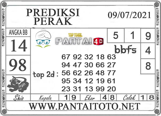 PREDIKSI TOGEL PERAK PANTAI4D 09 JULI 2021 PREDIKSI TOGEL PERAK PANTAI4D 09 JULI 2021