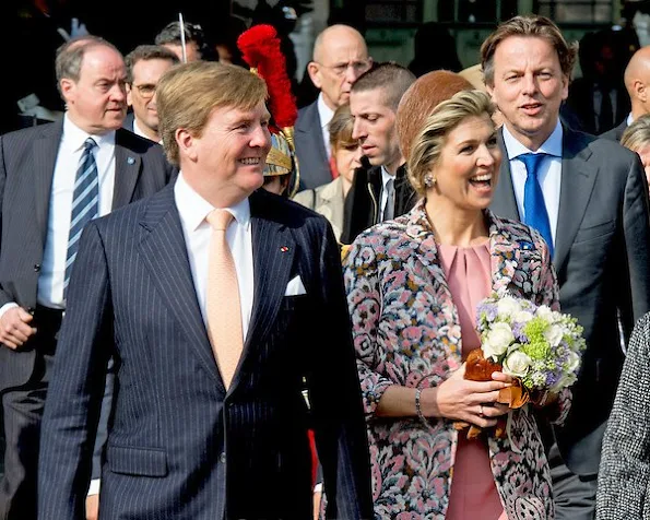 King Willem-Alexander and Queen Maxima of The Netherlands attend an strategic business dialogue at Les Docks in Paris, France