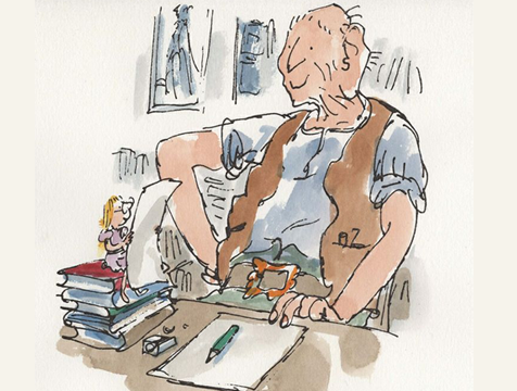 Dibujo de El gran gigante bonachón  con Sofía, de Roald Dahl y Quentin Blake - Cine de Escritor