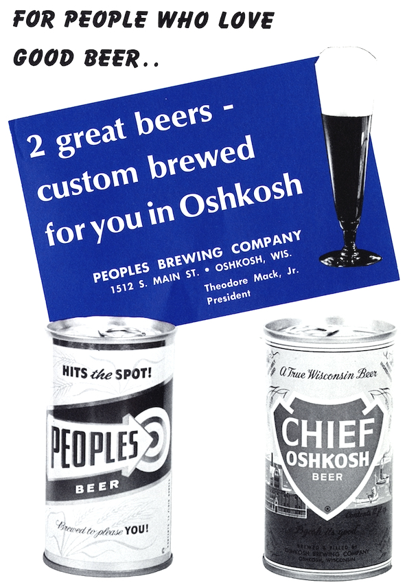 Oshkosh Beer When Peoples Brewing Made Chief Oshkosh Beer