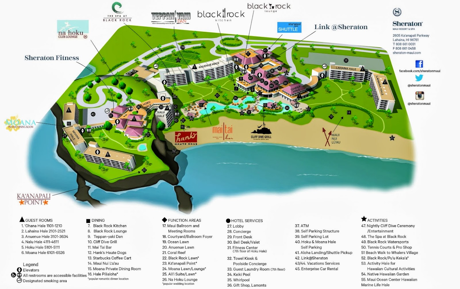 Review Sheraton Maui Resort and - Sheraton Maui Resort Map