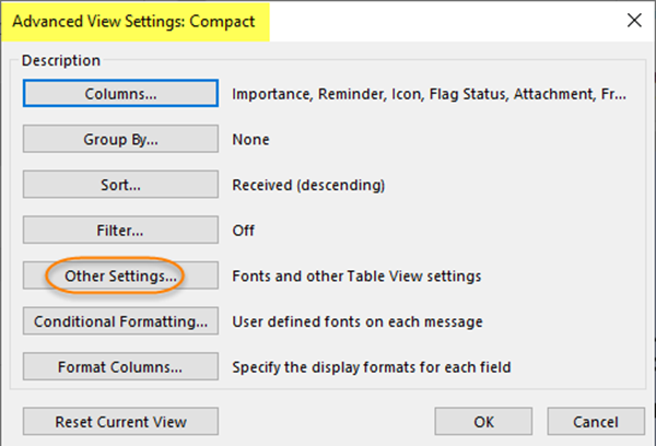 Cambiar y administrar vistas de Outlook