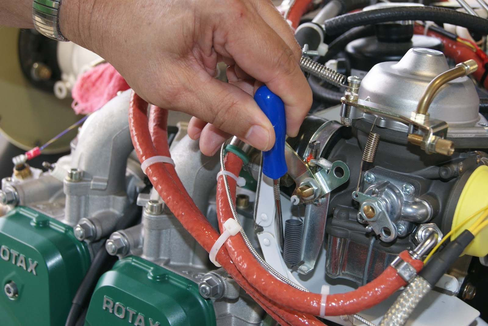 DOG Aviation John's RV-12 Blog: McFarlane Throttle Cables Attached To ...