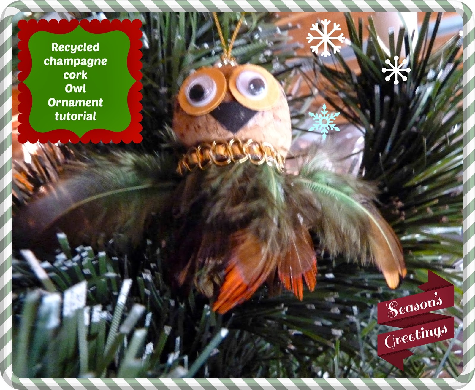 Make it easy crafts Recycled champagne cork owl ornament tutorial