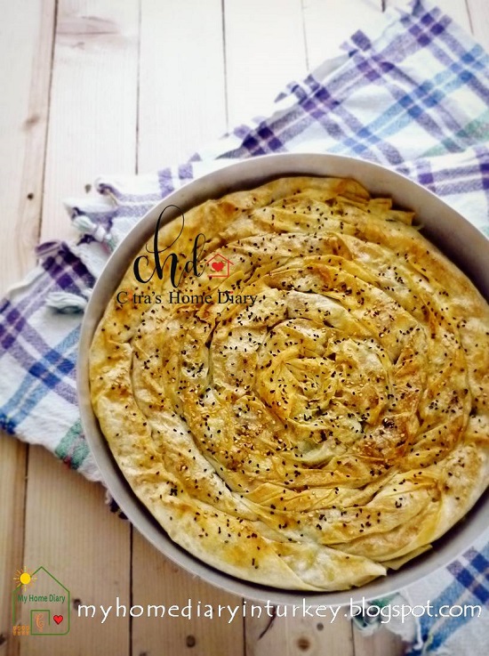 Turkish Leek Pastry borek / Pırasa Böreğı. If you want to experience Mediterranean- middle east cuisine, start with this simple Pırasa Böreğı, you are going to love it! #leek #börek #burek #phyllopastryrecipe #turkishfood #turkishborekpastry #citrashomediary #maindish #sidedish #mediterranean #middleeast #ayran #yoghurt