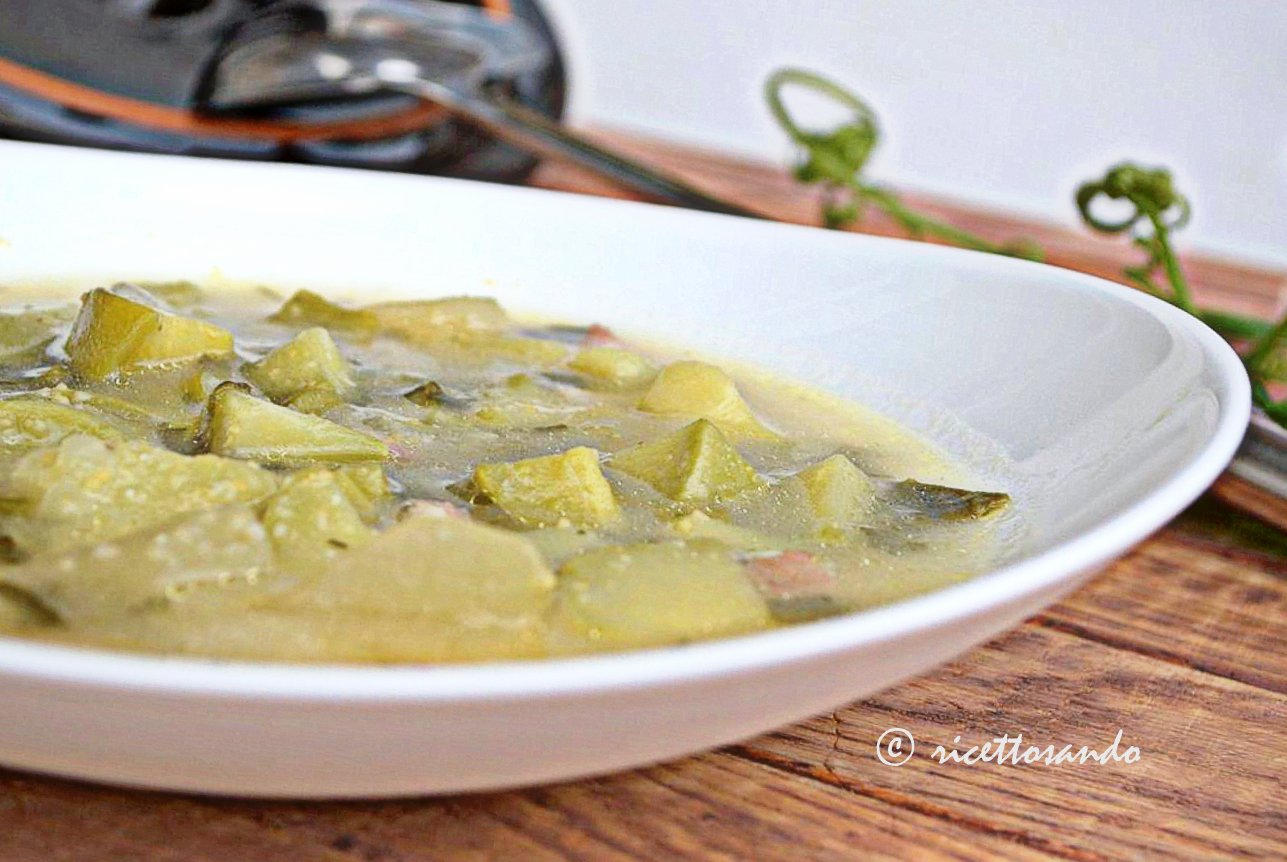 zuppa di zucchine genovesi e mais