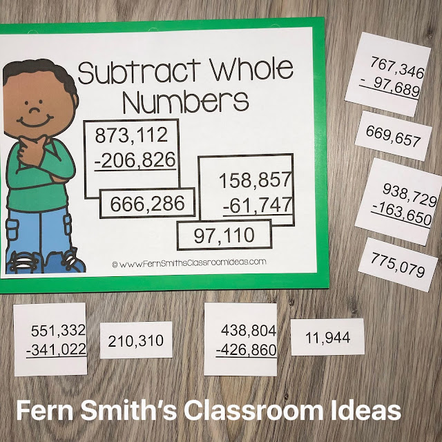 4th Grade Go Math 1.7 Subtract Whole Numbers Center Games #FernSmithsClassroomIdeas 4th Grade Go Math 1.7 Subtract Whole Numbers Center Games #FernSmithsClassroomIdeas